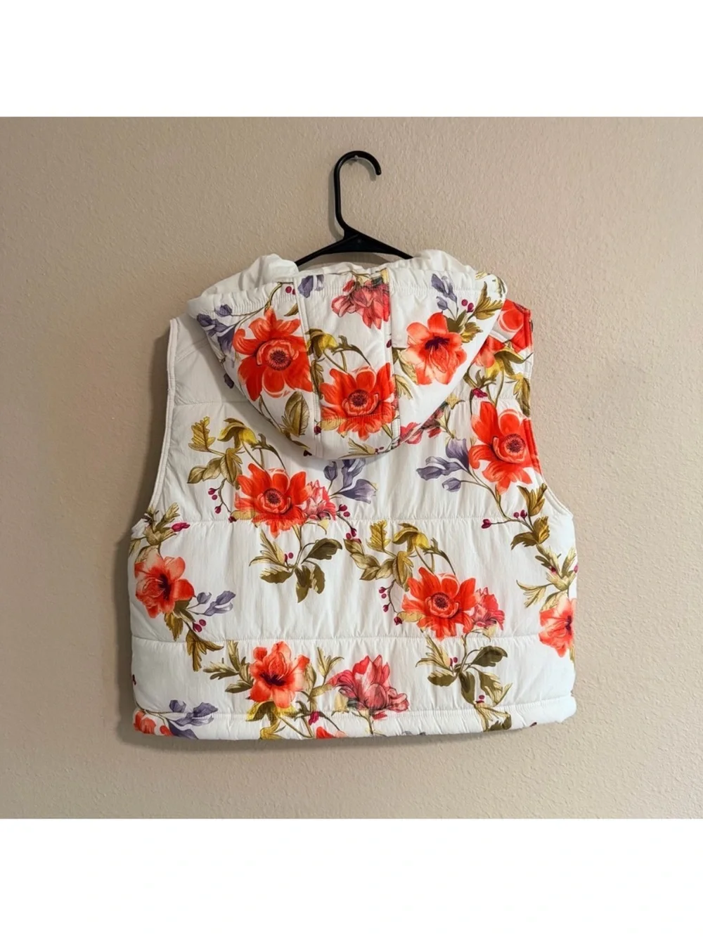 Anthropologie Daily Practice Boxy Puffer Vest Floral